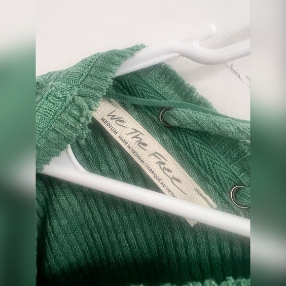 Free People Primadonna Cropped Long Sleeve Ribbed Top Mint Green Size M - Picture 4 of 5